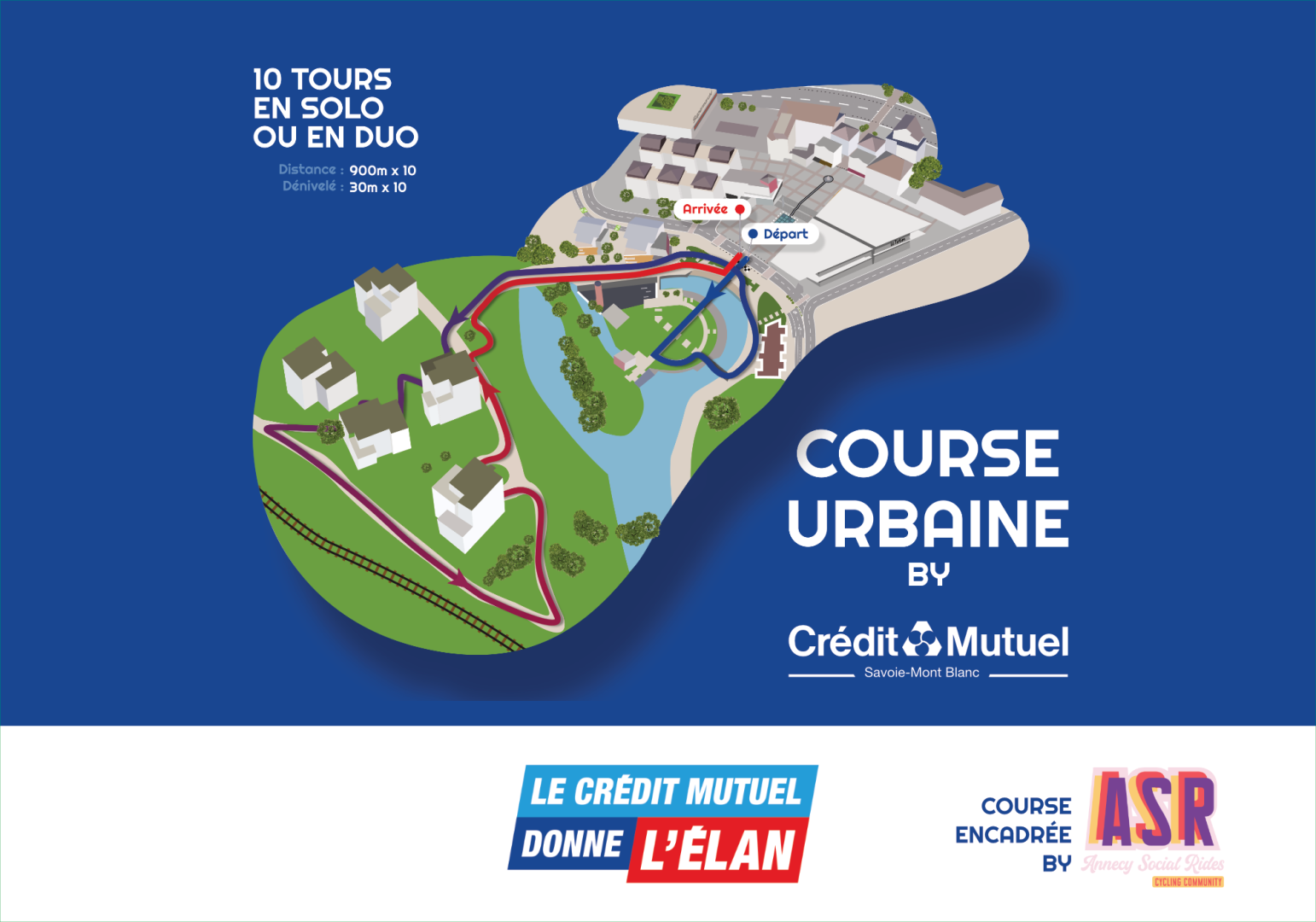 Crédit mutuel logo course urbaine FVA
